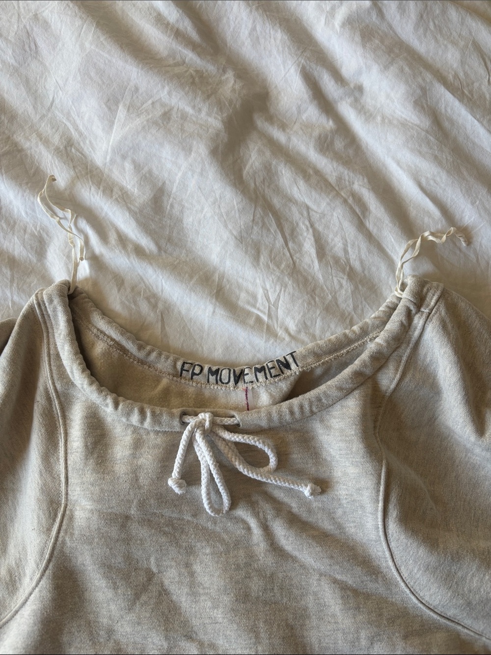 FP Movement For The Win Off The Shoulder Sweatshirt, Oatmeal Beige, S - Picture 6 of 8